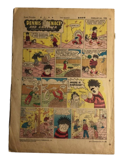 Dennis The Menace & GNASHER Issue #2377 / The Beano 1988